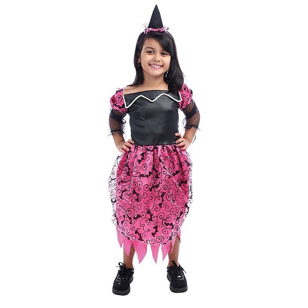 Fantasia Halloween Infantil - Bruxinha Encantadora 3 a 6 Anos - 1 Un