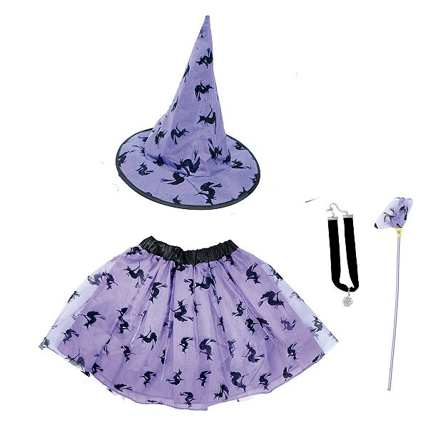 Kit Saia Bruxinha Roxo Halloween - Cromus - 1 Un