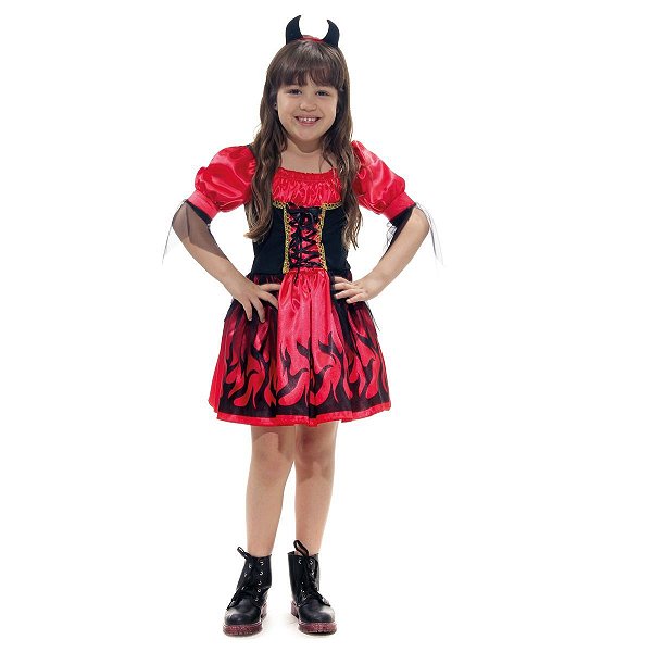 Fantasia Halloween Infantil - Diabinha Abel 5 a 9 Anos - 1 Un