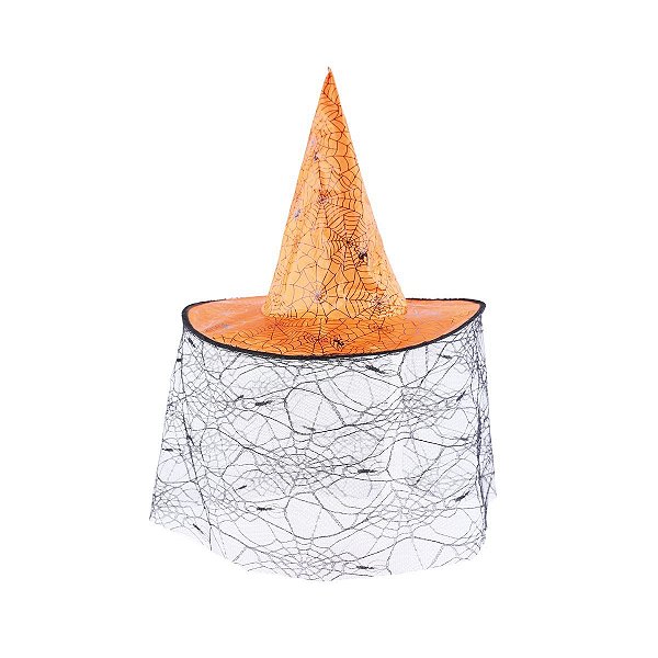 Chapéu Laranja Tule Preto - 1 Un