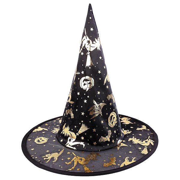 Chapéu Happy Halloween Dourado  - Cromus - 1 Un