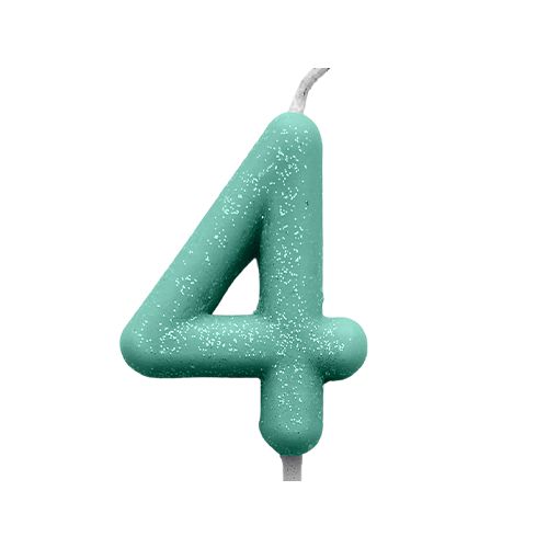 Vela Candy Verde Nº 4 - 1 Un