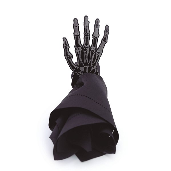 Argola Para Guardanapo Mão Caveira Halloween - 1 Un