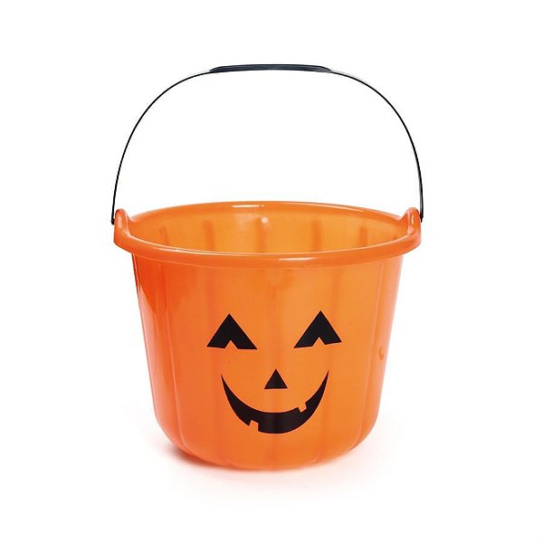 Baldinho Halloween Laranja 17,5cm - 1 Un