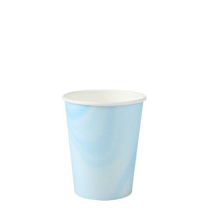 Copo de Papel 270ml Marmorizado Azul - Silver Plastic - 8 Un