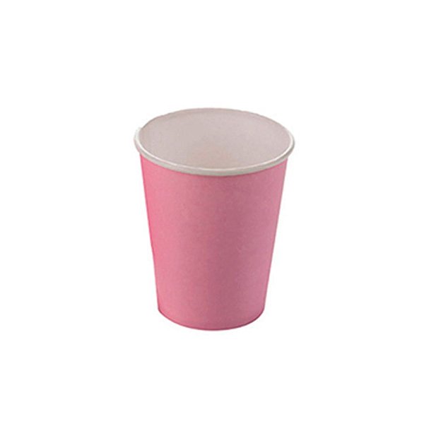 Copo de Papel 270ml Liso Candy Color Rosa Claro - Silver Plastic - 8 Un