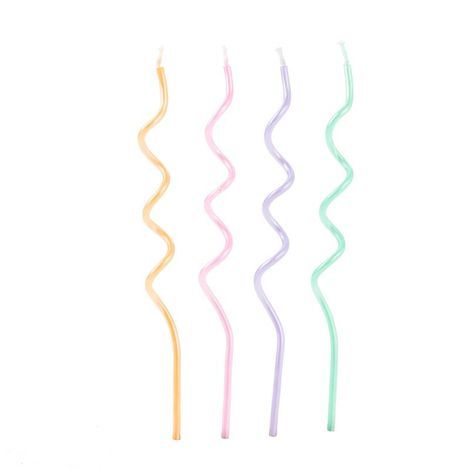 Vela Espiral Candy - Silver Plastic - 4 Un