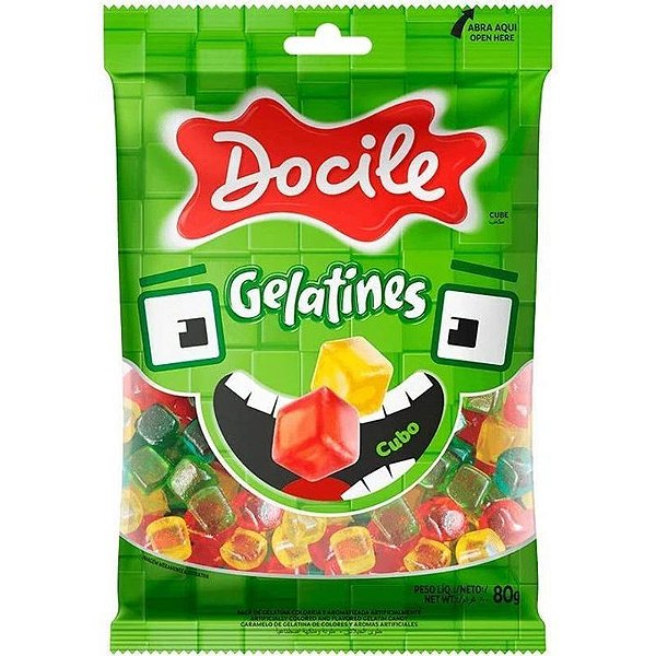 Bala de Gelatina Cubos  80g - Docile