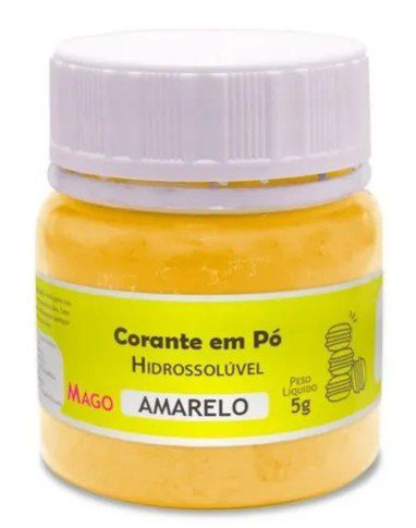 Corante em pó Hidrossolúvel - Amarelo - 5g - Mago