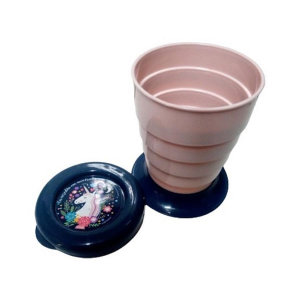 Copo Retratil do Unicórnio 330ml - Plasútil