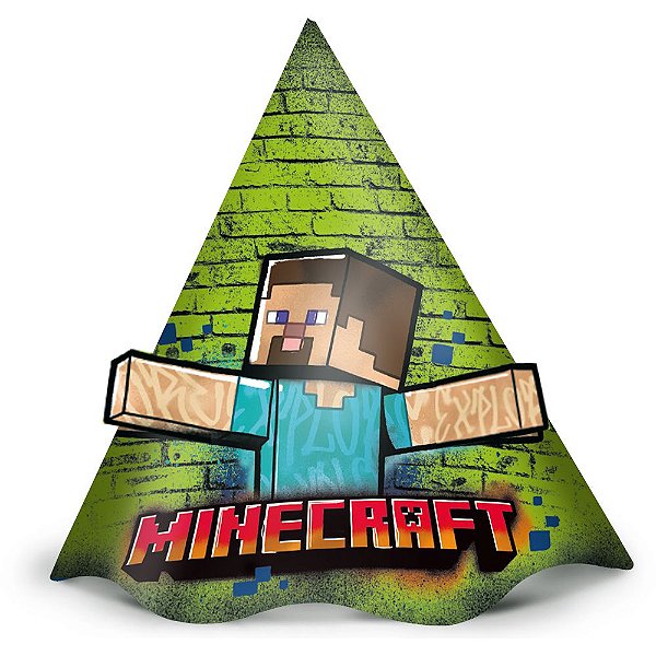 Chapéu Festa Minecraft Grafite - 12 unidades - Regina