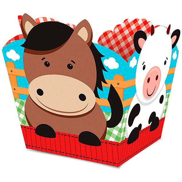 Cachepot Papel Festa Fazendinha 04 Unidades - Regina