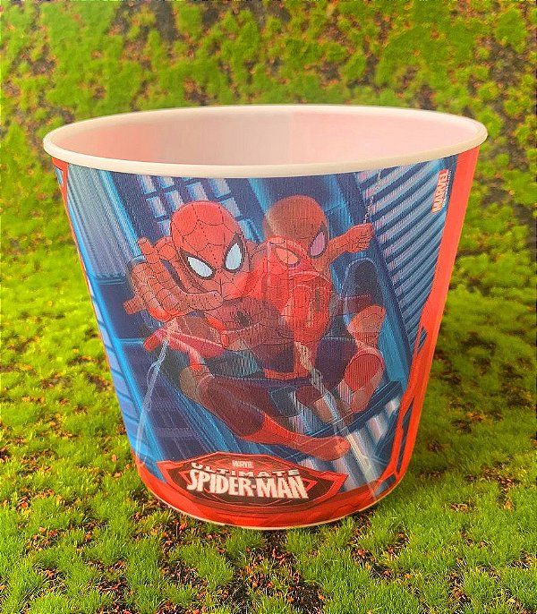 Balde Pipoca de Plástico 3D Festa Homem Aranha 1L - Regina