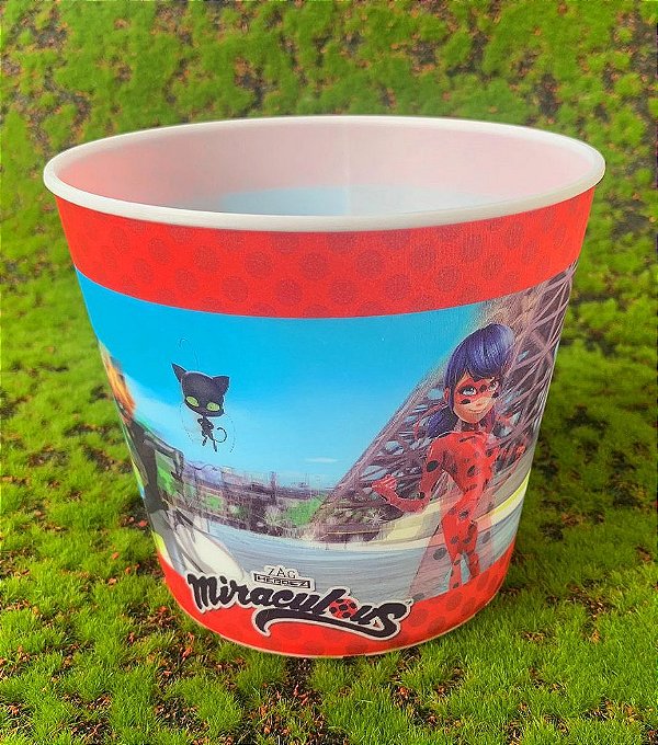 Balde Pipoca de Plástico 3D Festa Ladybug 1L - Regina