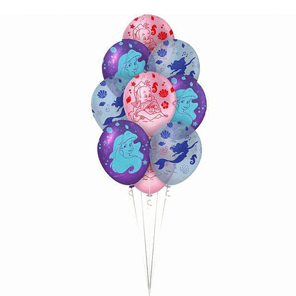 Balao Latex Premium - Ariel Disney - 12" Polegadas - 10 unidades - Regina