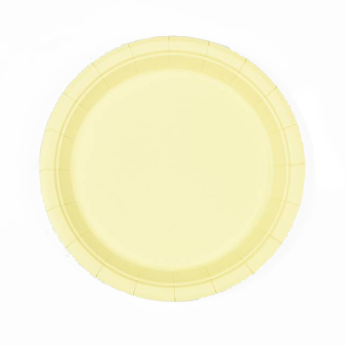 Prato Papel Liso Candy Color Amarelo - Silver Plastic - 8 Un