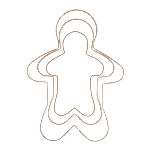 Cortador Gingerbread  Marrom  12,8cm (Formas e Cortadores)  - Jogo com  3 Peças