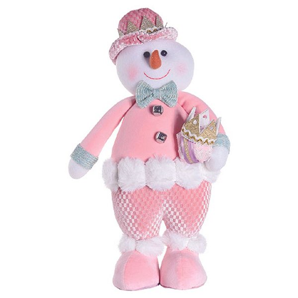 Bola de Neve com Caixa Presente Rosa Branco  (Mirtilo)  - 1 Un