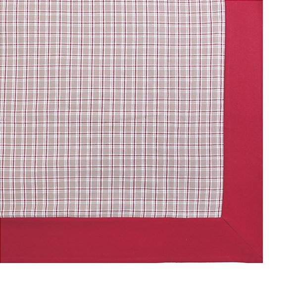 Toalha Mesa Xadrez 4Rt Verde Branco Vermelho 180X140cm - 1 Un