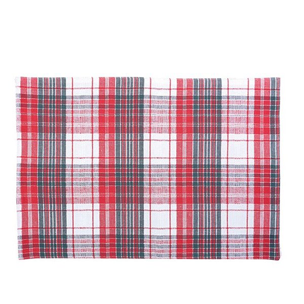 Jogo Americano Xadrez  Preto Branco Vermelho  35X50cm - Jogo com 2 Peças