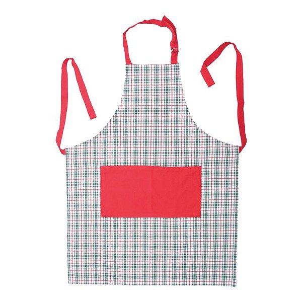 Avental Xadrez Verde Branco Vermelho 70X90cm - 1 Un