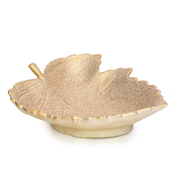 Prato  Decorativo Folha Ouro G  - 1 Un