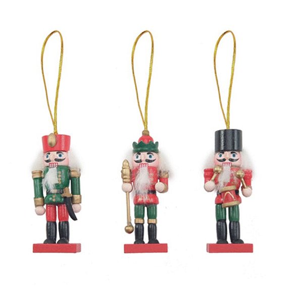 Enfeite Pendurar Soldadinho de Chumbo 8cm - Jogo com 3 Peças