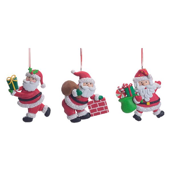 Enfeite Pendurar Noel Vermelho 10cm - 1 Un