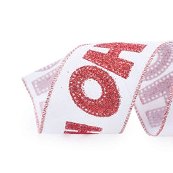 Fita Hoho com Glitter Branco Vermelho 6,3X91,4M - 1 Un