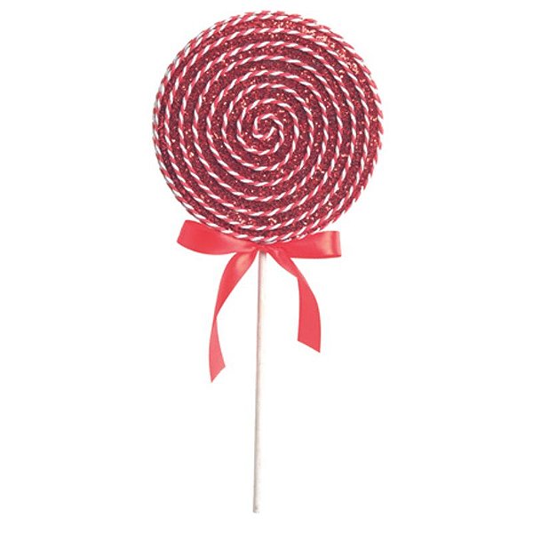 Pick Candy Vermelho Branco 30cm - 1 Un