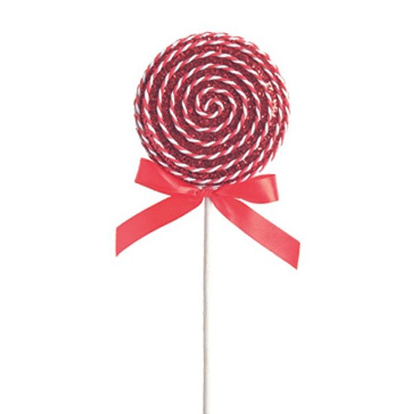 Pick Candy Vermelho Branco 25cm - 1 Un