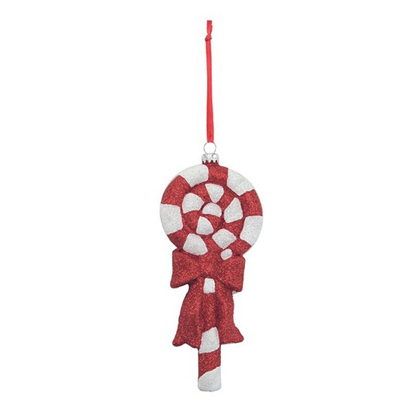 Enfeite Pendurar Candy Vermelho Branco 18cm - 1 Un