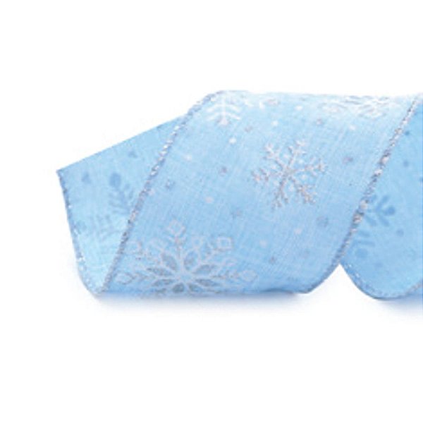 Fita Aramada Floco Azul Branco 6,3X914cm - 1 Un