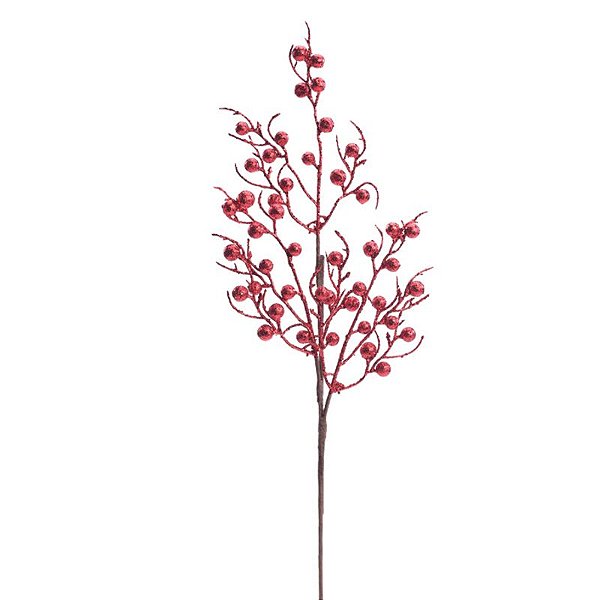 Galho Grande com Frutas e Glitter Vermelho 65cm - 1 Un