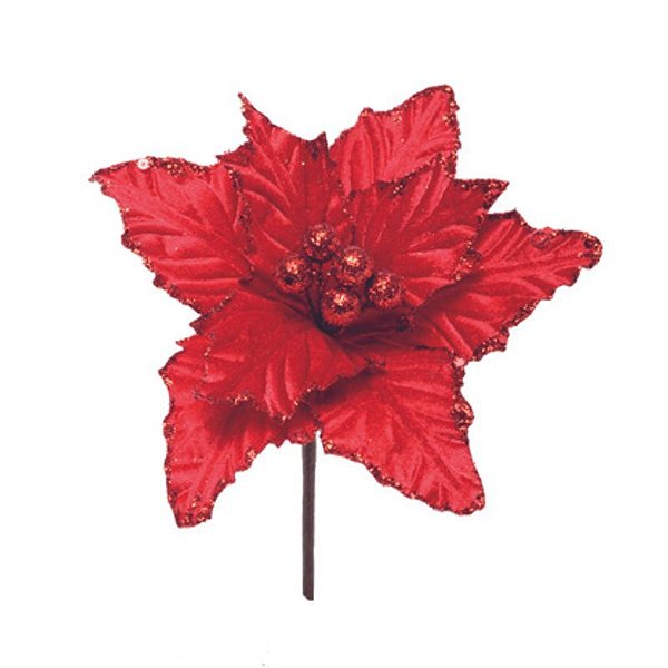 Poinsetia Vermelho (Flor Cabo Curto) - 1 Un