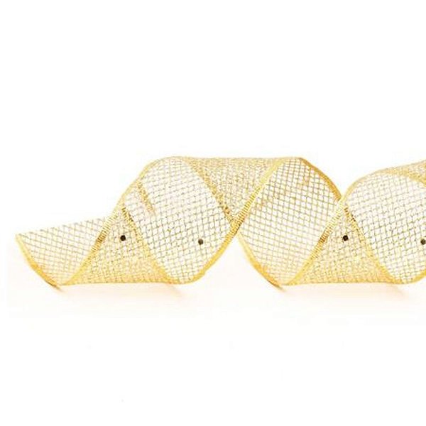 Fita Tela Ouro 6,3cm (Fitas Natalinas) - 1 Un