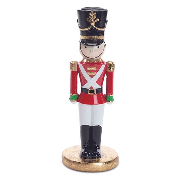 Porta Vela Soldadinho de Chumbo Vermelho Preto 21cm - 1 Un