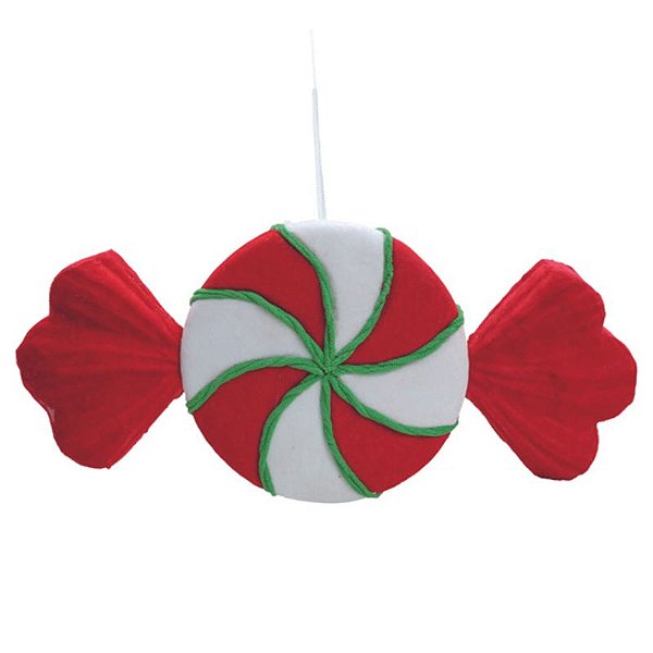 Enfeite Pendurar Candy Vermelho Branco Verde 25cm - 1 Un