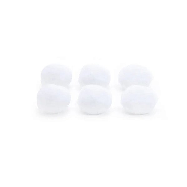 Bola de Neve Branco 5cm - Jogo com 6 Peças