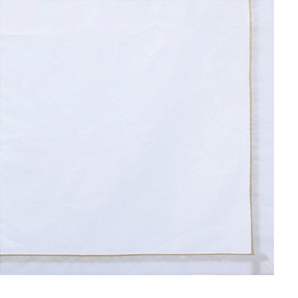 Toalha Mesa com Borda Branco Ouro 180X320cm - 1 Un