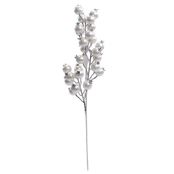Galho Grande com Frutas Creme 52cm - 1 Un
