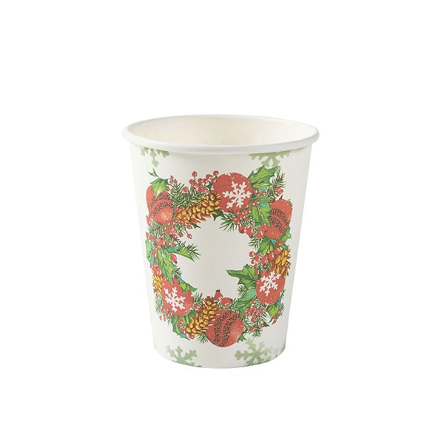 Copo de Papel 270ml Guirlanda de Natal - 10 Un