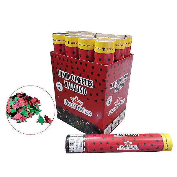 Lança Confetes Folhas de Árvore Vermelho e Verde