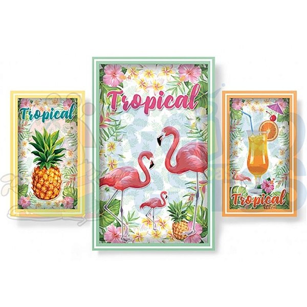 Quadros com Moldura Tropical - 1 Un