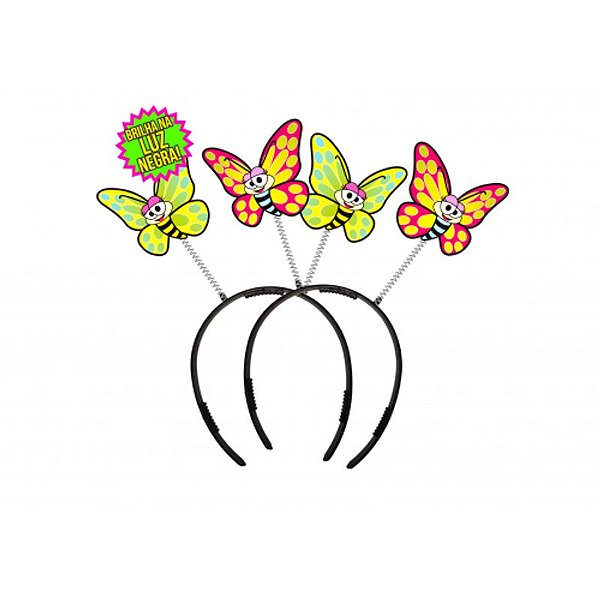 Tiara Borboleta Neon - 10 Un