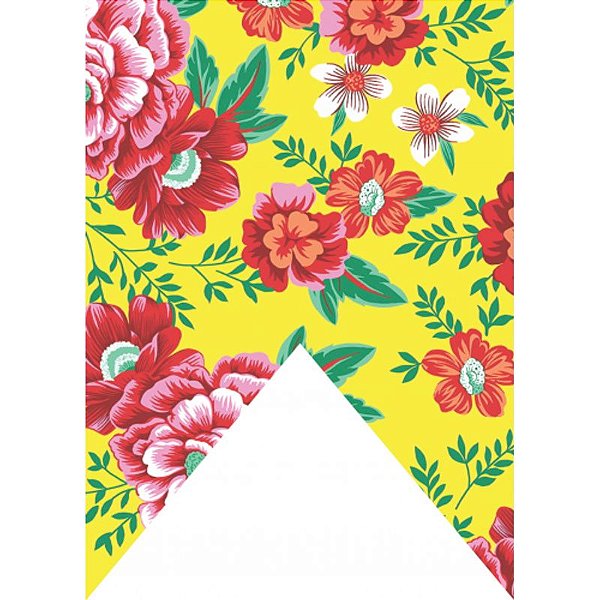 Bandeirinhas Junina Bandeira Chitão Amarela 50Cm - 1 Un