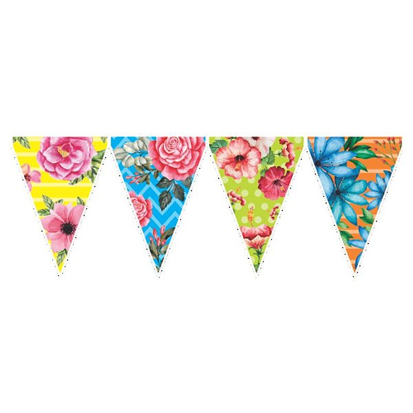 Bandeirinhas Junina Floral - 17 Un