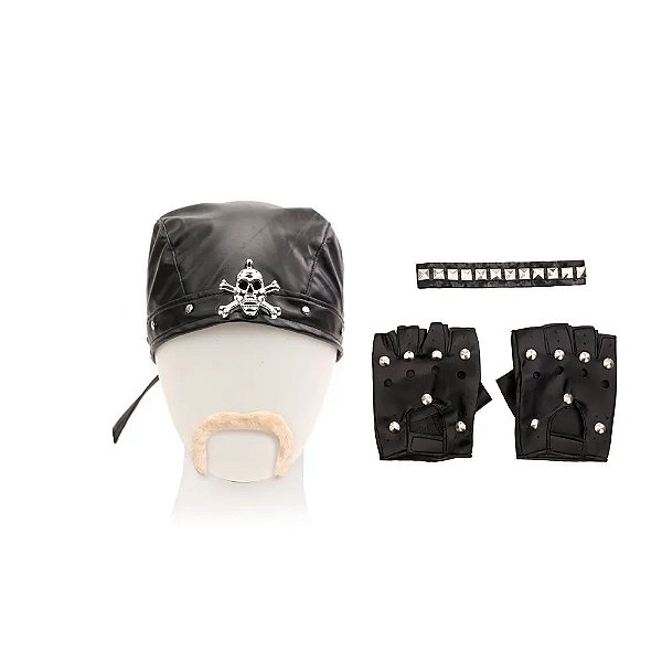 Kit Motoqueiro Preto - Kit com 5 Peças