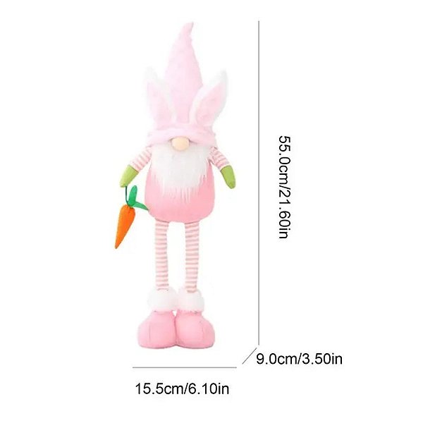 Coelho de Pelúcia Encantado Gnomo Rosa - 1 Un