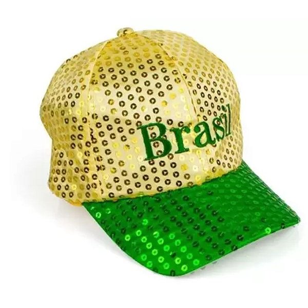 Boné Brasil com Lantejoulas - 1 un